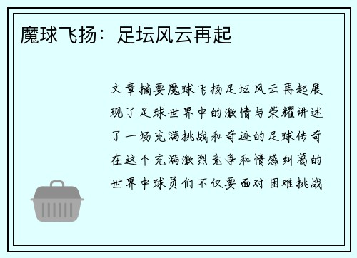 魔球飞扬：足坛风云再起